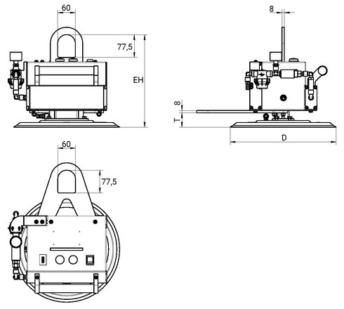 Vacuum Lifter AERO-CUBE drawing