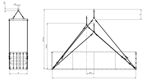 Container lifting beam - CT drawing