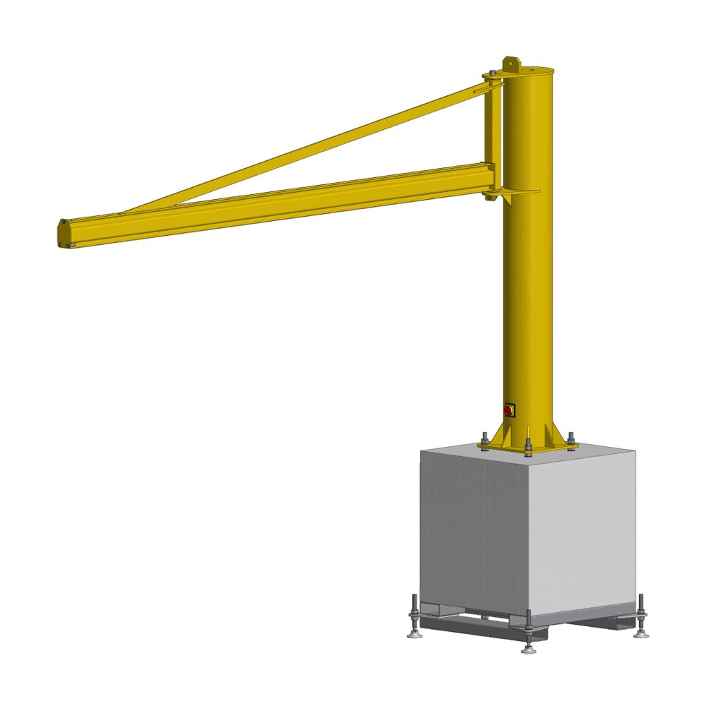 Pillar Jib Crane Overbraced, Hollow Section 270° Movable PFTC MOB