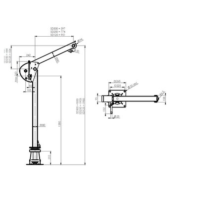 Portabler Schwenk-Kran Gebuwin SD125-250-500