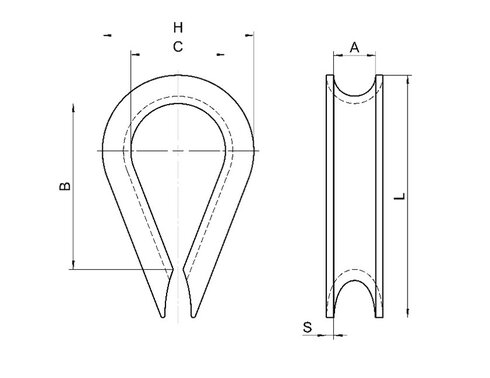 POWERTEX thimble PT316 drawing