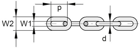 Powertex short link Grade 10/100 chain measurements