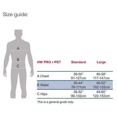 Harness POWERTEX HW PRO r-PET size guide