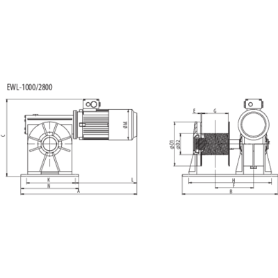 EWL electric worm gear winches (NOT FOR LIFTING)