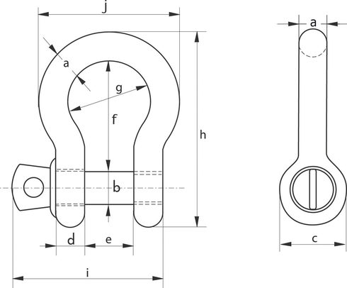 Bow Shackles with Screw Collar Pin G-4161 drawing