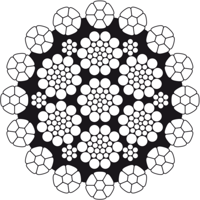 Spezialdrahtseil Verotop S - 16x7 verdichtet
