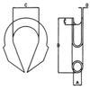 Wire rope thimble measurements