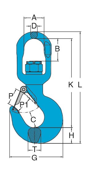 Swivel Bearing Hoist Hook X-175N measure