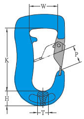 Yoke web sling hook X-032 drawing