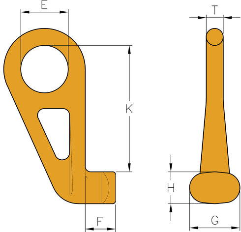 Yoke 8-067 Eye Container Hook measurements