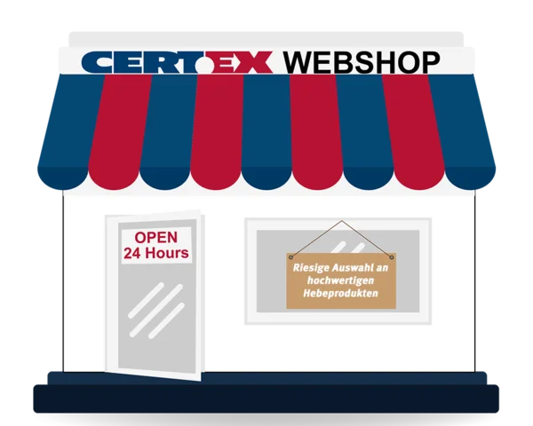 Webshop CERTEX Deutschland - Hebezeuge, Anschlagmittel etc., Lastaufnahemmittel, DGUV