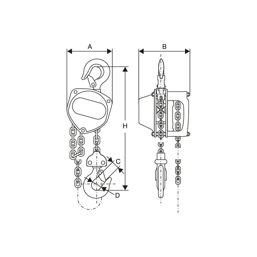 RIH stainless steel hand chain hoist